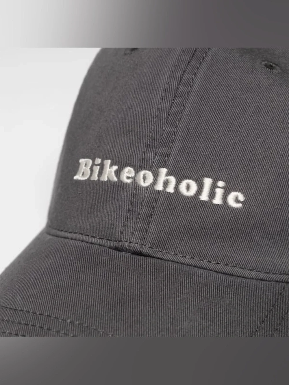 NWT Dedicated Bikeaholic Dad Hat Gray Embroidered Baseball Cap Adjustable Unisex